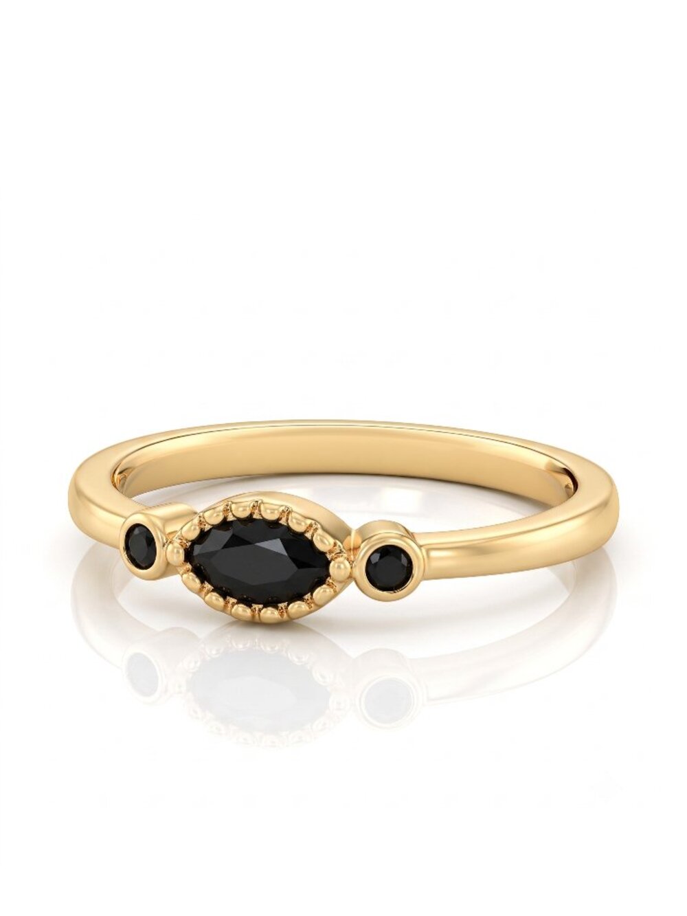 Dainty Gold Ring, 925 Sterling Silver, Charmed Aroma Charcoal